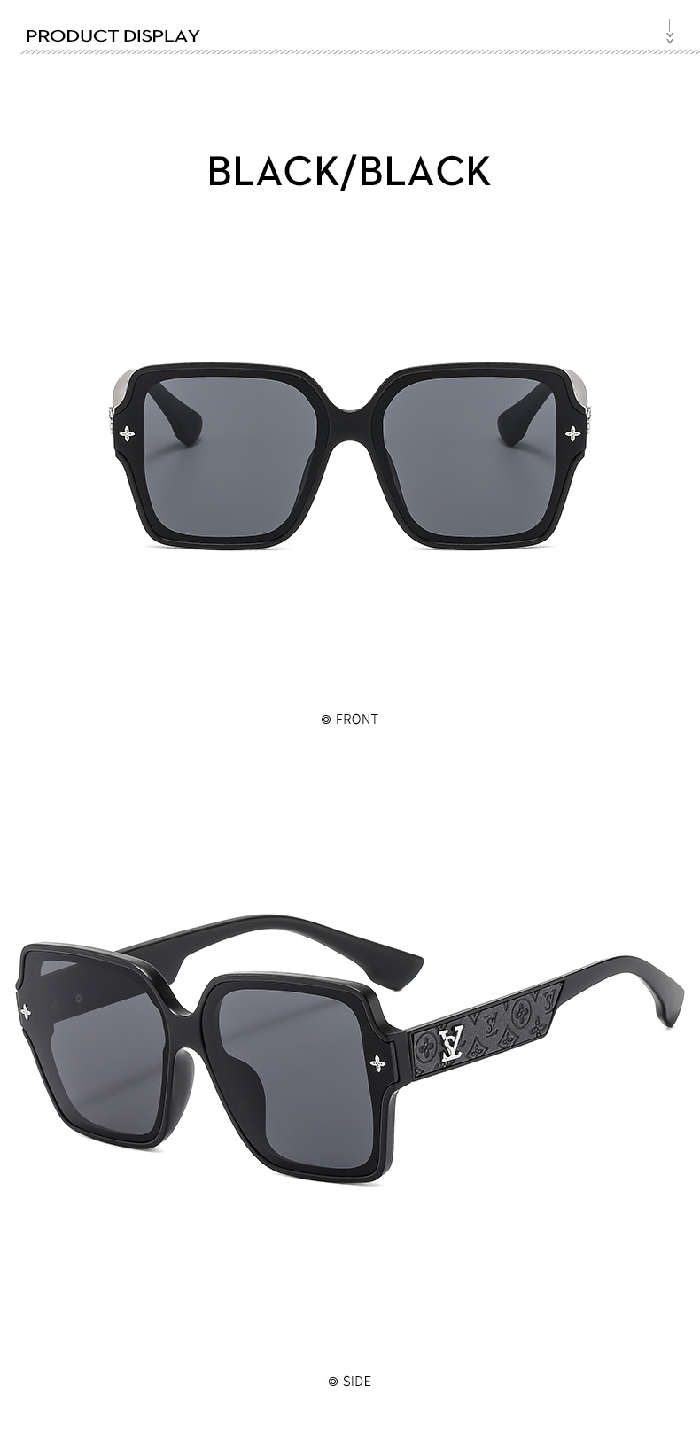 2024 New Yangshulin Square Frame Letter Women's High end Fashion Sunglasses_voghion.com