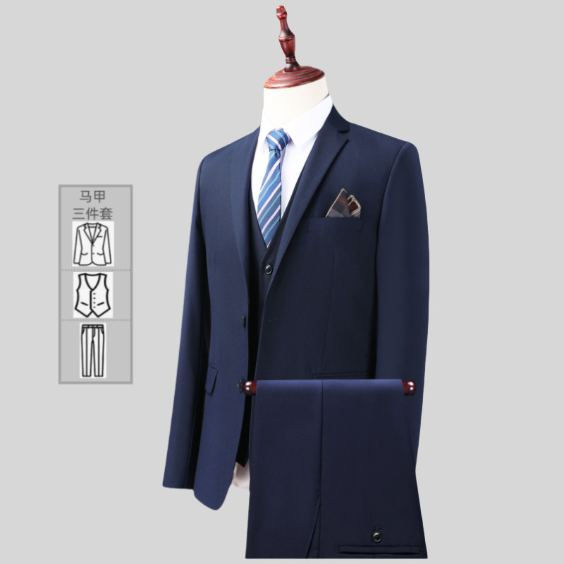 Suit Jacket Men's Korean Style Slim Fashion Professional Black Formal Suit Men's Casual Suit High-End