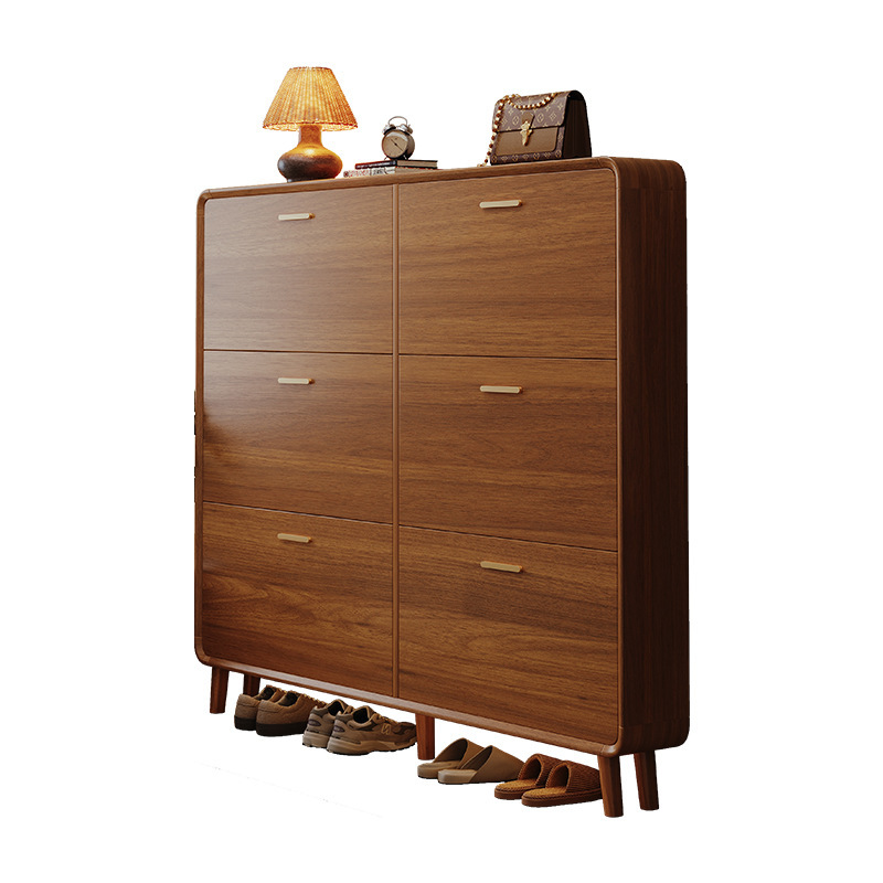 2025 nuevo gabinete de zapatos de madera sólida puerta de entrada doméstica muy estrecha cabina de pared gabinete de almacenamiento rack de zapatos