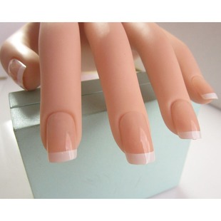 European and American Popular French Nails, Nude Color Fake Nails, Nail Art Accessories, 24 Pieces, Full Stickers with Glue Color Box