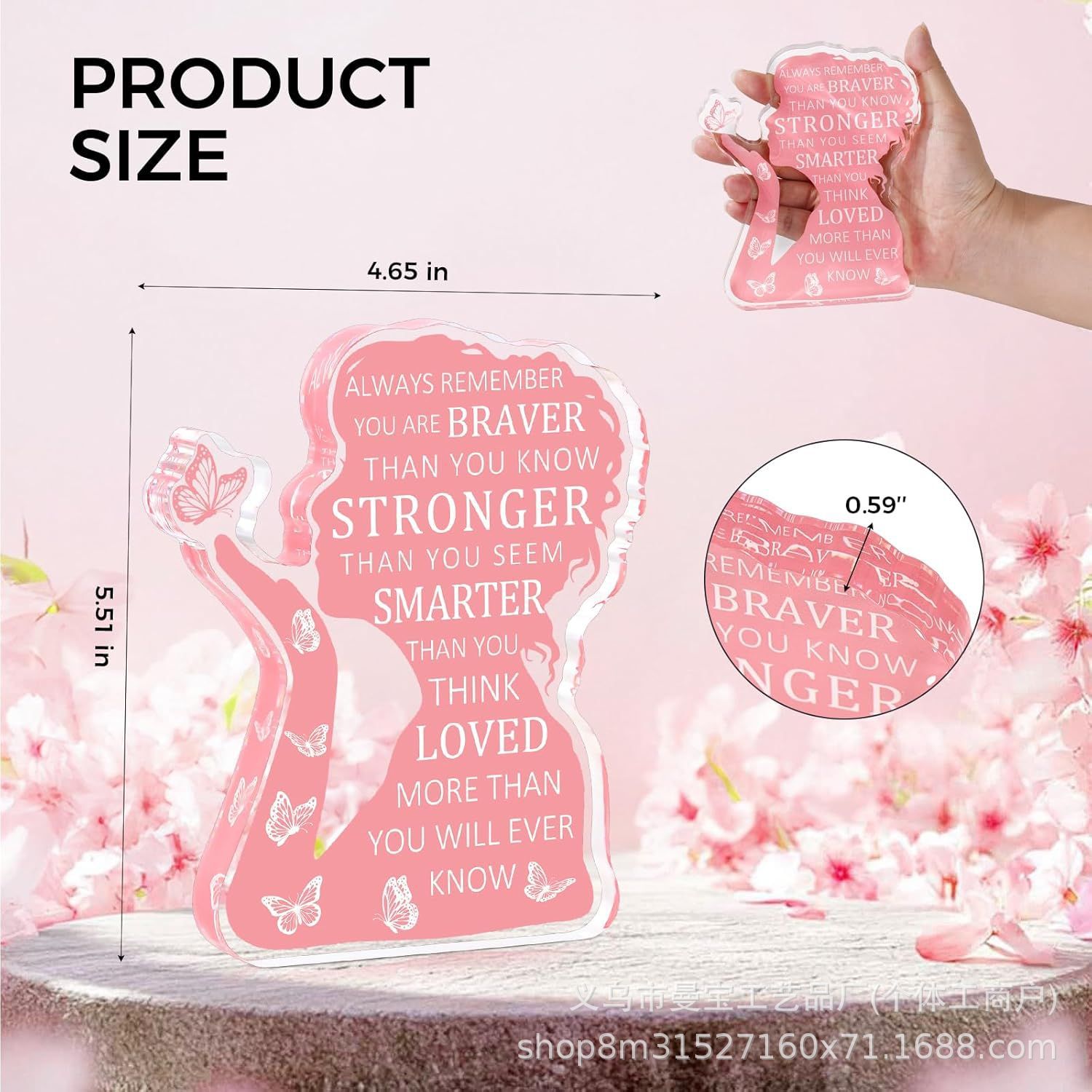 跨境新品女士生日礼物亚克力桌面装饰摆件摆台牌匾女性礼品装饰