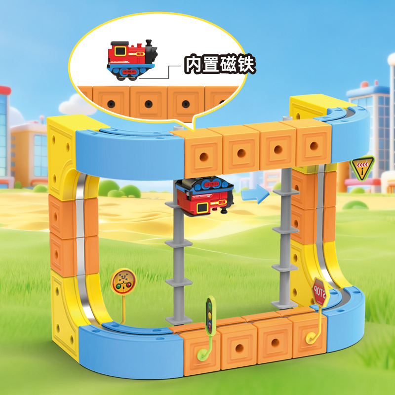 Ferrocarriles magnéticos juguetes para niños Ferrocarriles de tecnología negra de alta calidad DIY cabeza de tren de suspensión de alta velocidad