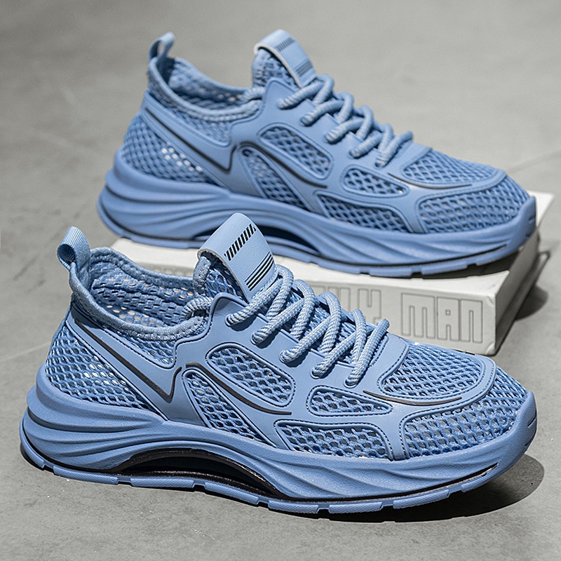 Zapatos de hombre, zapatos deportivos casuales al aire libre, verano de hombre 2025, nuevos zapatos de tela de red huecos y transpirables, zapatos de moda para estudiantes, hombres