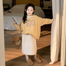 女童加厚毛衣2025冬季韩版2-7岁宽松针织上衣儿童长袖高领打底衫