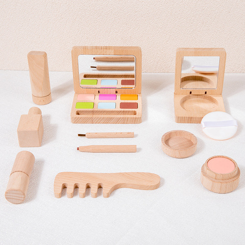 儿童木制化妆医生包玩具仿真梳妆彩妆牙科医具过家家角色装扮玩具