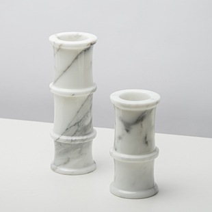 Simple Modern Creative Natural Marble Bamboo Vase Flower Vase Living Room Coffee Table Dining Desktop Home Accessories Ornaments