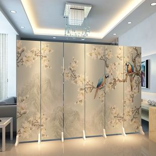 Chinese-style Screen Partition Wall Living Room Folding Mobile Simple Modern Office Bedroom Shade Home Light Luxury Simple Vibration