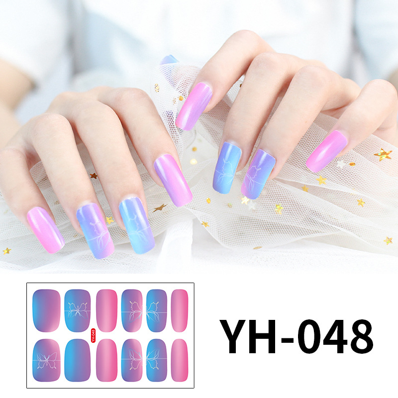 Nueva etiqueta engomada del clavo impermeable puesto de suministro venta caliente moda etiqueta engomada del clavo pequeño fresco completo etiqueta engomada del esmalte de uñas