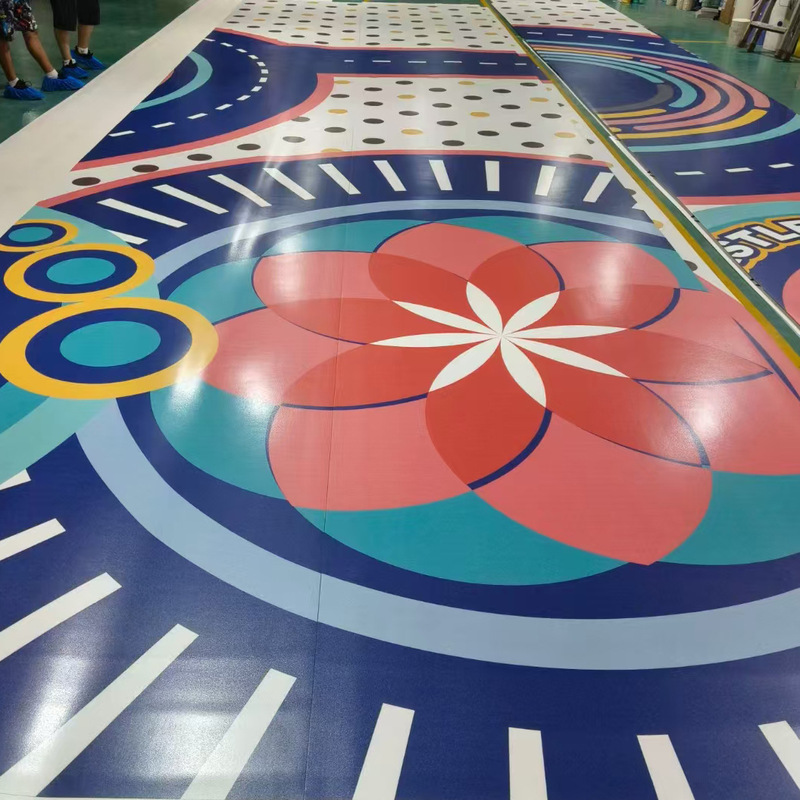 Kindergarten Play Area Private Gym Elevator Pattern Logo Custom Floor Rubber Pvc Flooring Multi-Layer Composite