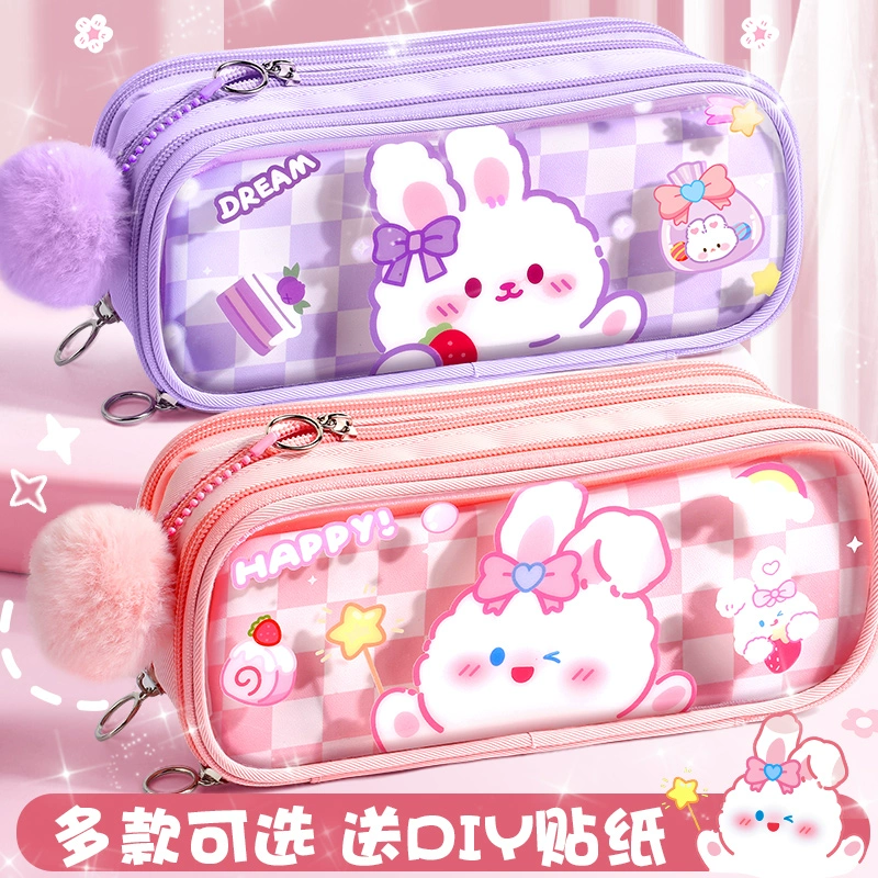 Большая емкость прозрачная сумка для карандашей для девочек канцелярские коробки для карандашей 2023 популярная версия нового ученика начальной школы