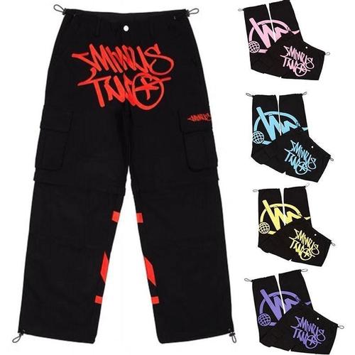 2025 High Street American Work Pants Street Pocket High-Waisted Planet Pants Straight Leg Printed Hip-Hop