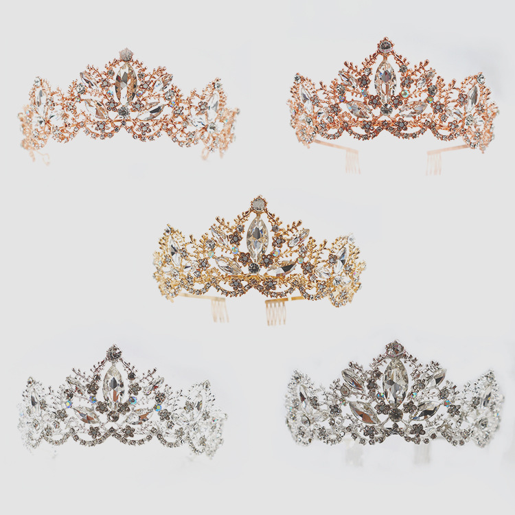 Nupcial corona tocado cristal princesa corona nupcial boda hilo vestido accesorios cumpleaños corona cabeza accesorios al por mayor