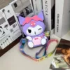 Scarf, purple shoulder bag
