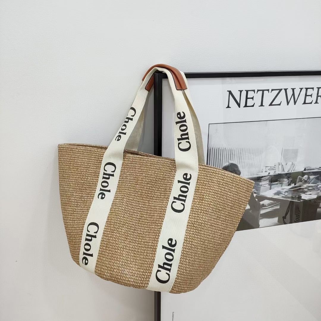 Beach Woven Straw Bag For Women Summer Market Basket Beach Bag Vacation Handbag New Fashion Ins Style - Thumbnail 7