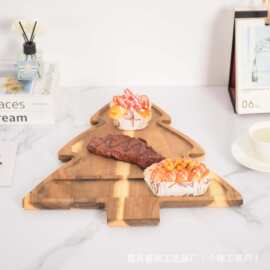 圣诞树餐盘儿童节装饰水果零食糖果盘餐盘水果沙拉点心盘茶盘果盘