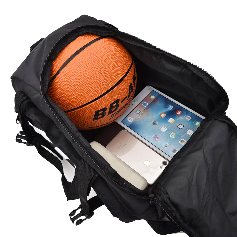 Bolso de fitness de gran capacidad, mochila de entrenamiento de baloncesto para hombres, deportes, separación en seco y húmedo, bolsa de viaje de equipaje de viaje en stock
