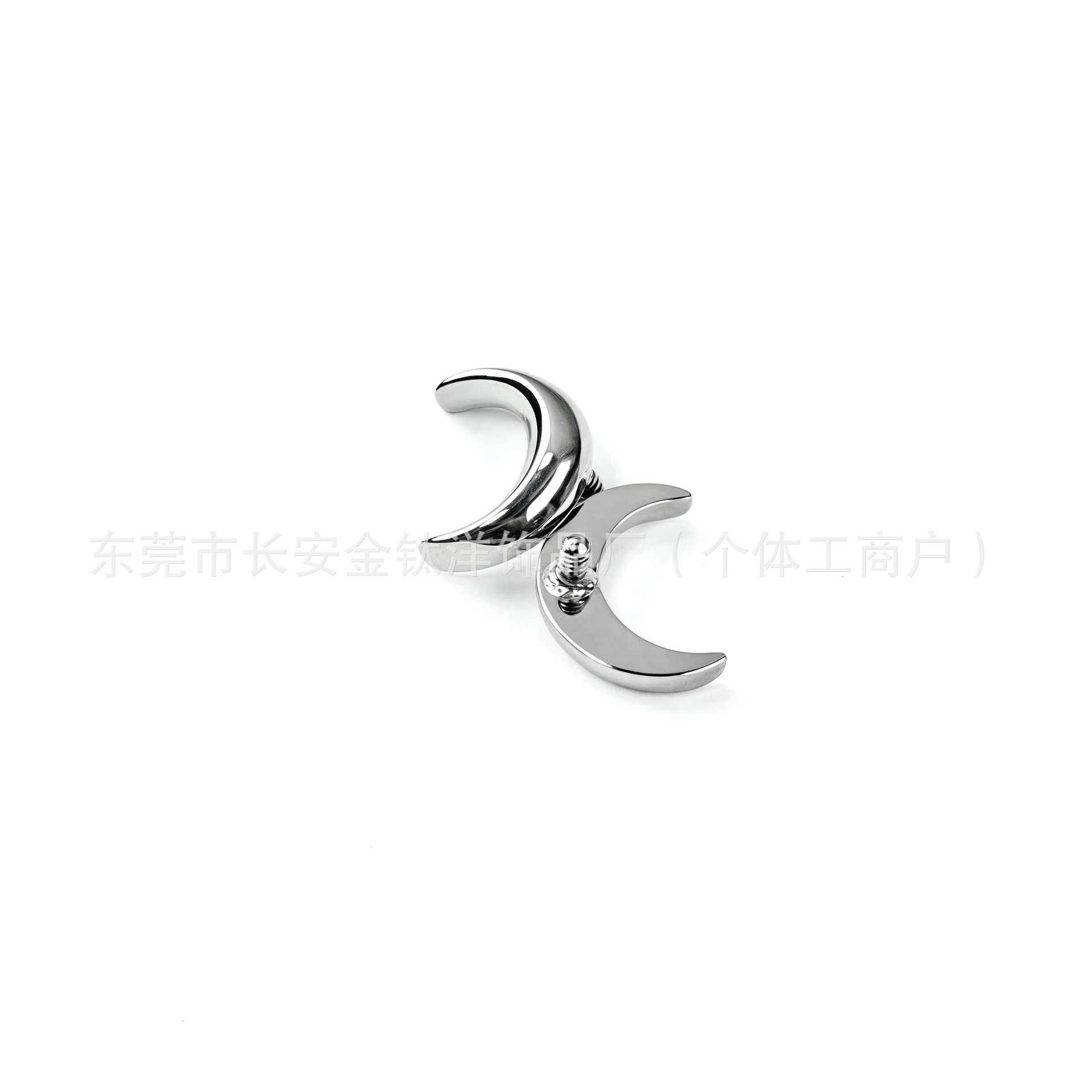 F136 Titanium Smooth Moon Ear Bone Piercing Jewelry - Nose Nail, Ear Nail, G23 Titanium Alloy Body Jewelry detail image 8