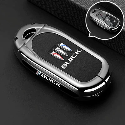 Suitable for 2025 Buick Gl8 Key Cover Es Lu Zun Lu Shang Business Class Ls Lu Shang Century Car Bag Buckle Gl6 Shell (Static Rod/Key Bag) - type-a-key-black-leather-single-shell