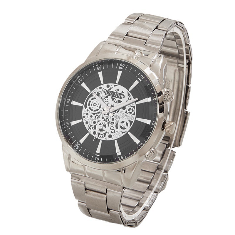 Cross-border Venta caliente hombres de acero Correa reloj de negocios casual luminoso cuarzo reloj de los hombres en stock