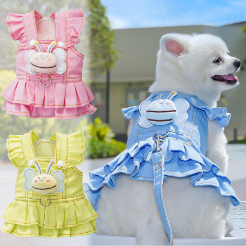 Dog Harness Cowboy Belt Skirt Dog Clothes Cat Dress Teddy Pet Corgi Cat Supplies Dog Clothes