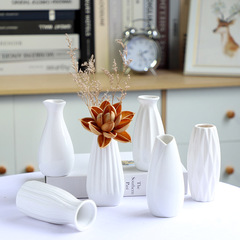 European-style small vase ceramic artistic minimalist creative fresh and clean hydroponic planter white pure white Amazon decoration
