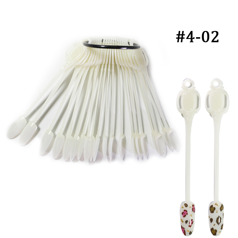 Placa de color de pantalla ZF 24 piezas de práctica de uñas pieza punta de uñas forma de abanico en forma de arco de flores tablero de exhibición de arte de uñas tarjeta de color