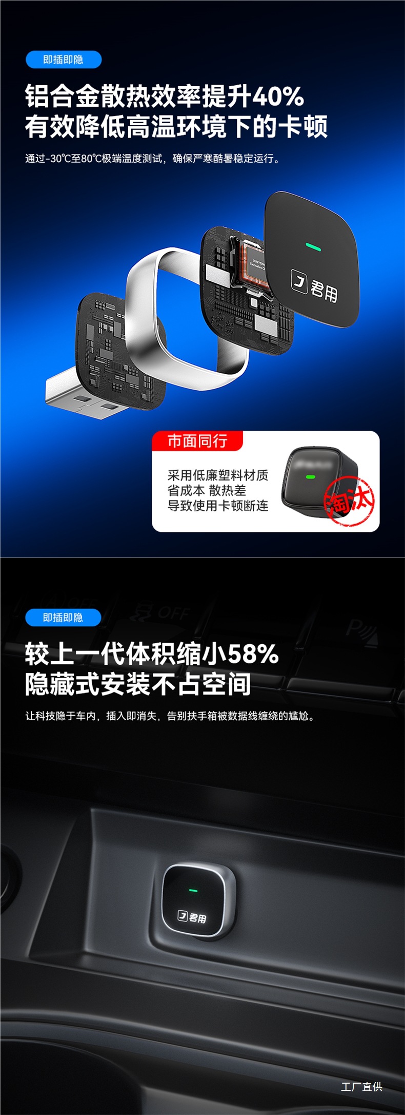 Junyong Wired to Wireless Carplay Box Is Suitable for Audi, Mercedes-Benz, Volkswagen and Buick Car Mobile Phone Interconnection Box