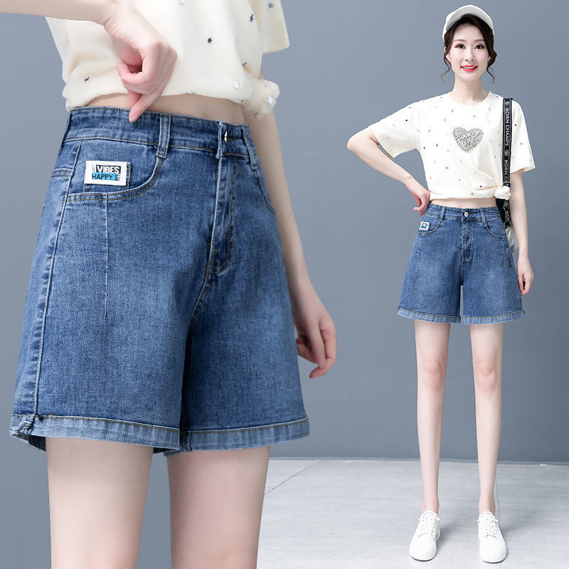 Women's High-Waisted Slimming Loose A-Line Wide-Leg Thin Straight Denim Shorts, New Summer 2024 Style Women's High-Waisted Slimming Loose A-Line Wide-Leg Thin Straight Denim Shorts, New Summer 2024 Style