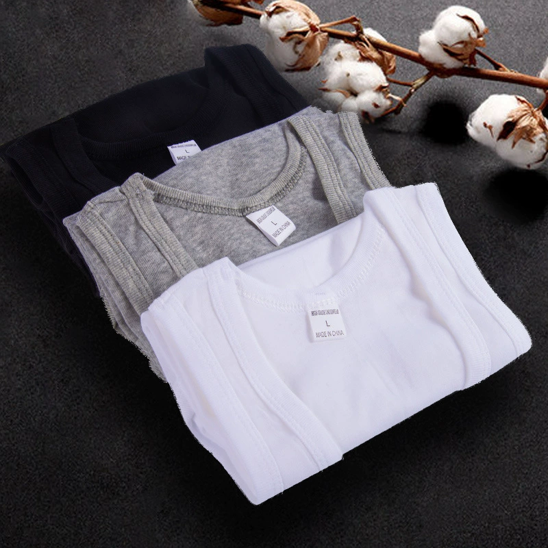 Мужской хлопковый жилет, дышащая облегающая рубашка, молодежная спортивная внутренняя одежда, фитнес-майка, мужская майка-слинг для бега