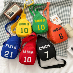 Children's backpack 2023 summer new cartoon big smiling face oxford cloth children's chest bag kindergarten baby crossbody bag