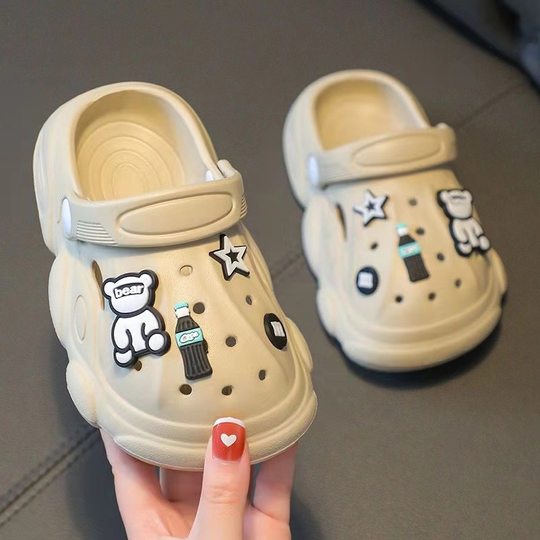Parent-child children's sandals and slippers summer cartoon baotou hole shoes for men and women baby non-slip eva tasteless