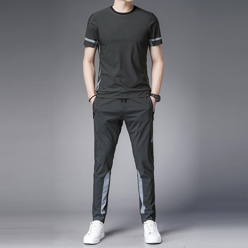 Factory Store 2024 Summer New Casual Sportswear Suit Men's Short-sleeved Fashionable Men's Two-piece Suit