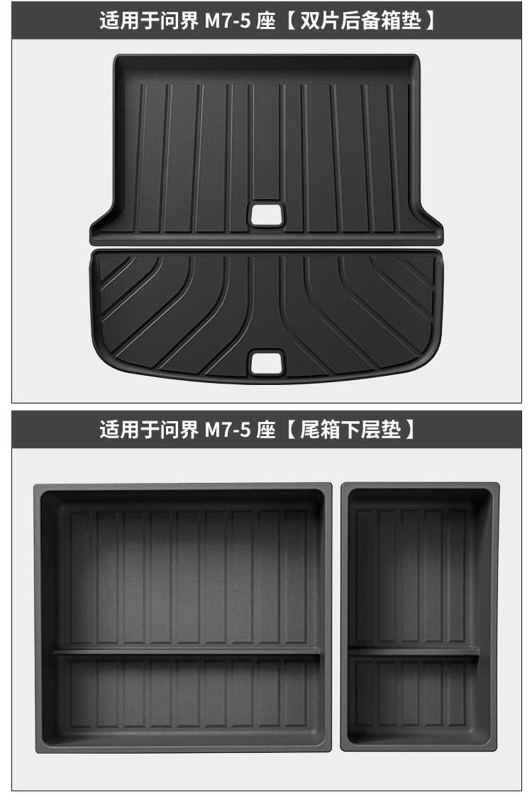 Suitable for Wenjie M7 Trunk Mat, Rear Trunk Seat Back Cushion, Tpe Buckle Split Protective Pad, Interior