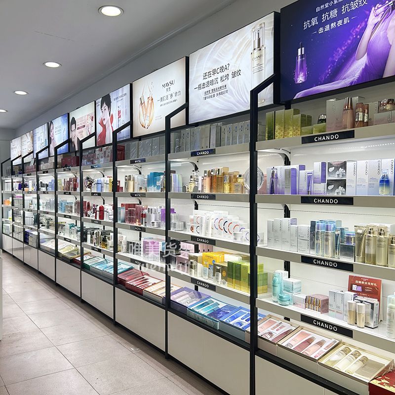 唯美化妆品店货架柜子美妆店美容院护肤品展示柜护肤产品陈列货柜