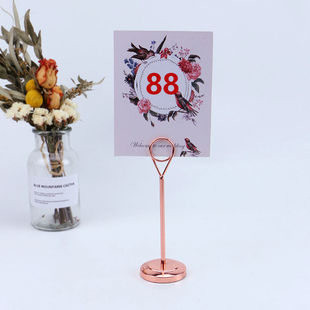 Wedding banquet table card table card stainless steel table number plate desktop banquet dish brand note clip vertical clip