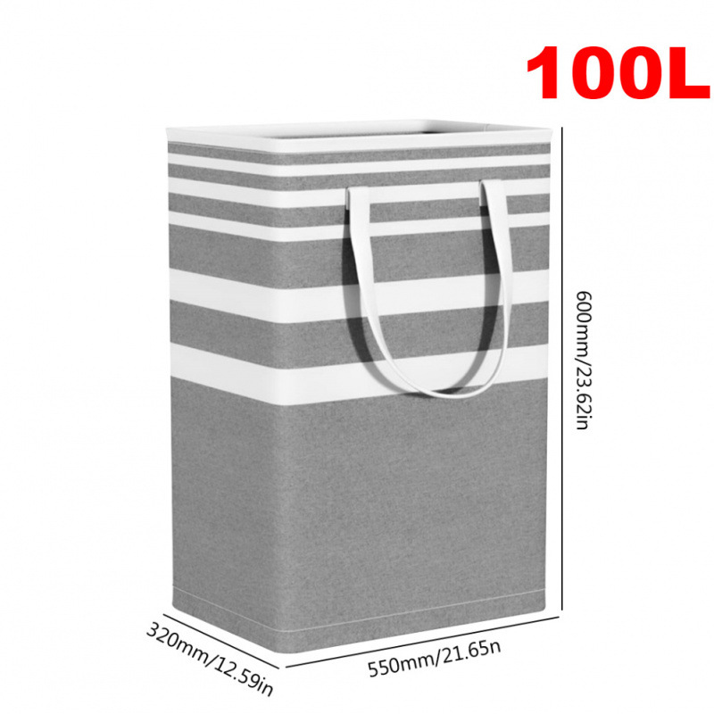100L Dirty Clothes Bag Box Foldable Laundry Hamper Basket