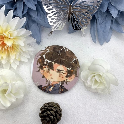 Code Name Kite Sand-Rubbed Pin Sun Ce Liu Bian Fu Rong Yang Xiu Yuan Ji Ma Kou Tie Ba Ji Breastpin Fine Flash Brooch