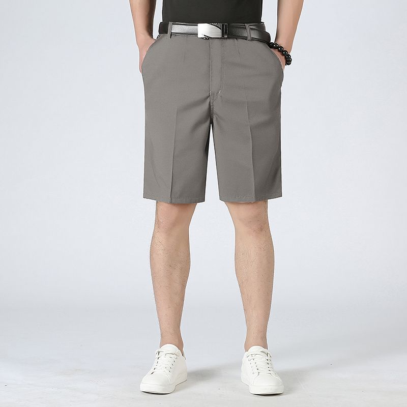 Venta al por mayor pantalones de algodón de verano de los hombres de mediana edad y ancianos delgados pantalones de traje casual Pantalones rectos sueltos pantalones medios más pantalones cortos de tamaño hombres