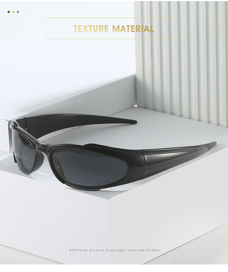 Full Frame Glasses Structure Streetwear Sports Solid Color PC UV400 Protection Cat Eye Full Frame Sports Sunglasses