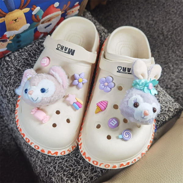 Plush rabbit, shoe covers, set