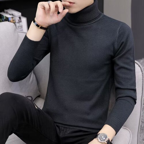 Autumn and winter warm, slim-fit sweater for men—new high-neck Korean-style knitwear, best-selling sweater for teens.