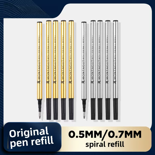 French Montejo Baozhu refill 0.5mm/0.7mm spiral water refill metal signature pen spot wholesale
