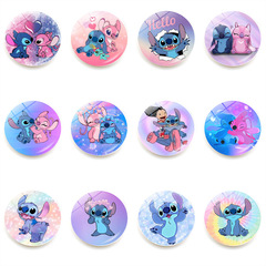 Anime Stitch Refrigerator Magnet, Crystal Glass Soft Magnetic Whiteboard Sticker, Magnetic Decorative Gift, 25mm