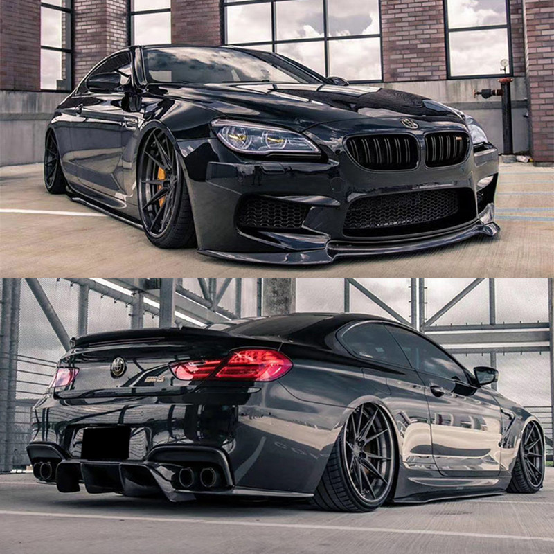 Suitable for F06F12 BMW 6 Series modified M6 bar size surrounded carbon fiber V front shovel side skirt rear lip tail