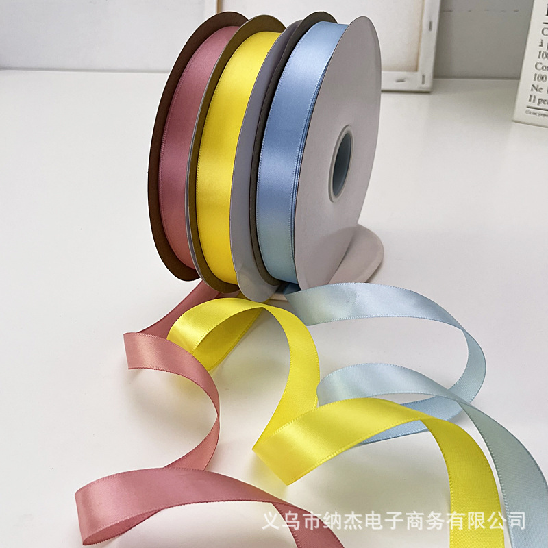 손으로 활 리본 2CM 롤 크리스마스 장식 컬러 리본 선물 상자 가방 꽃 동반 선물 리본 실크 리본