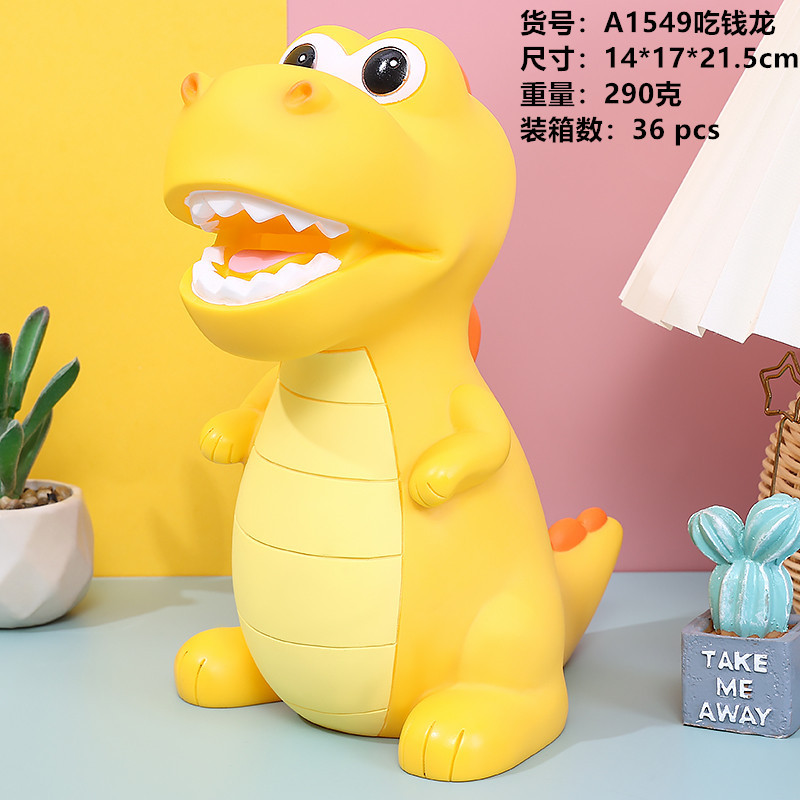 Hucha de dinosaurio caliente transfronterizo niños y niñas alcancía resistente a la caída de la decoración del hogar regalo del estudiante