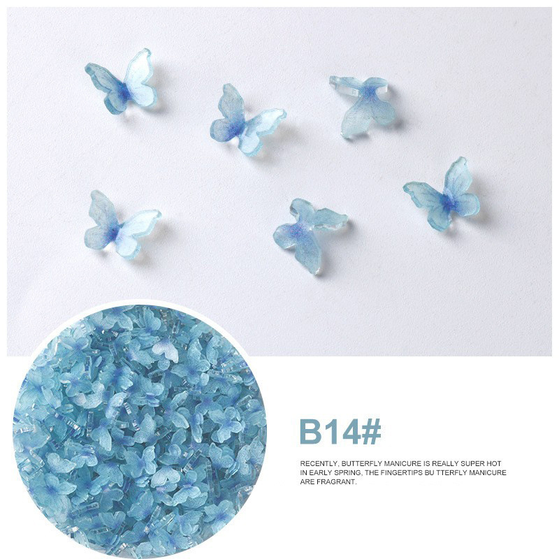 Acrílico mariposa resina tridimensional accesorios de uñas accesorios de flores plástico transparente uñas hechas a mano material DIY image 27