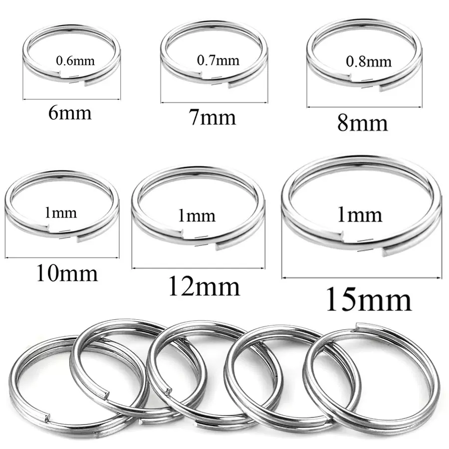 不锈钢钥匙圈双圈马圈钥匙 DIY饰品配件迷你连接圈双层圈双环防水