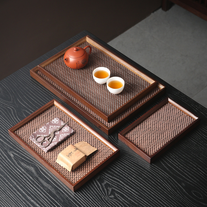 Bamboo Vintage Light Luxury Mat Surface Storage Tea Tray Household High-end Bamboo Wood Cake Pastry Food Meal Tray Bamboo Vintage Light Luxury Mat Surface Storage Tea Tray Household High-end Bamboo Wood Cake Pastry Food Meal Tray
