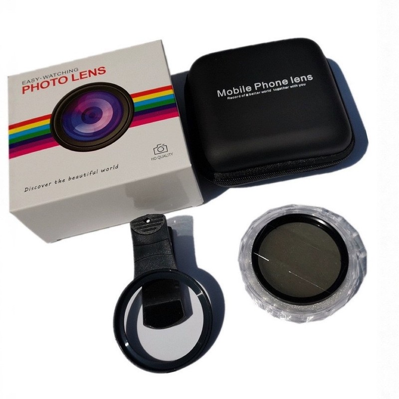 携帯電話写真撮影用特殊偏光子 52MM レンズフィルター クリップ付き回転式 CPL 偏光子で反射を除去|undefined